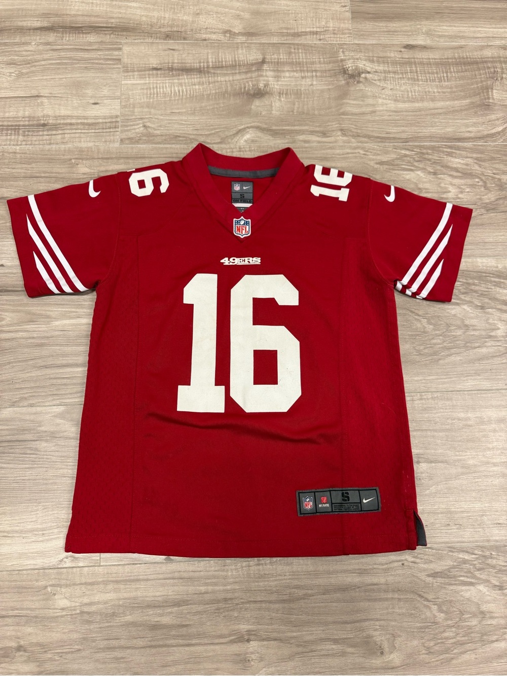 Nike On Field Red San Francisco 49ers Jersey Joe Montana #16 Kids Size Small 8